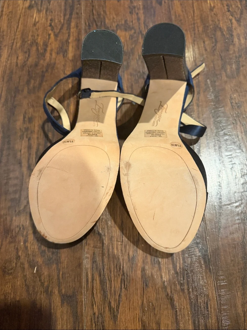 Imagine by Vince Camuto Navy Platform Block Heel Sandals Sz 9
